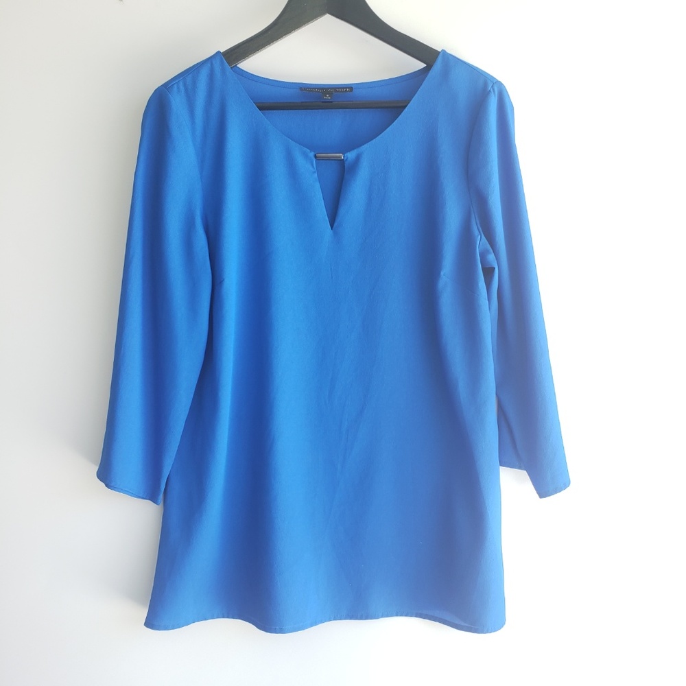 Preston & York Blue 3/4 Sleeve Blouse, size S‎